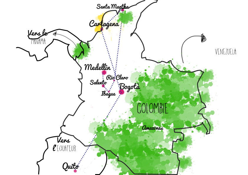 itinéraire en Colombie